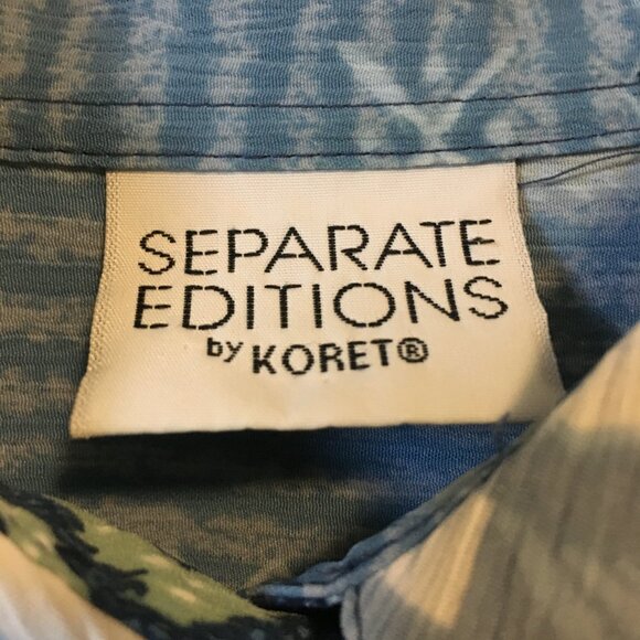 Vintage 90s Meandering Patchwork Button Up Dress Shirt - Picture 9 of 16